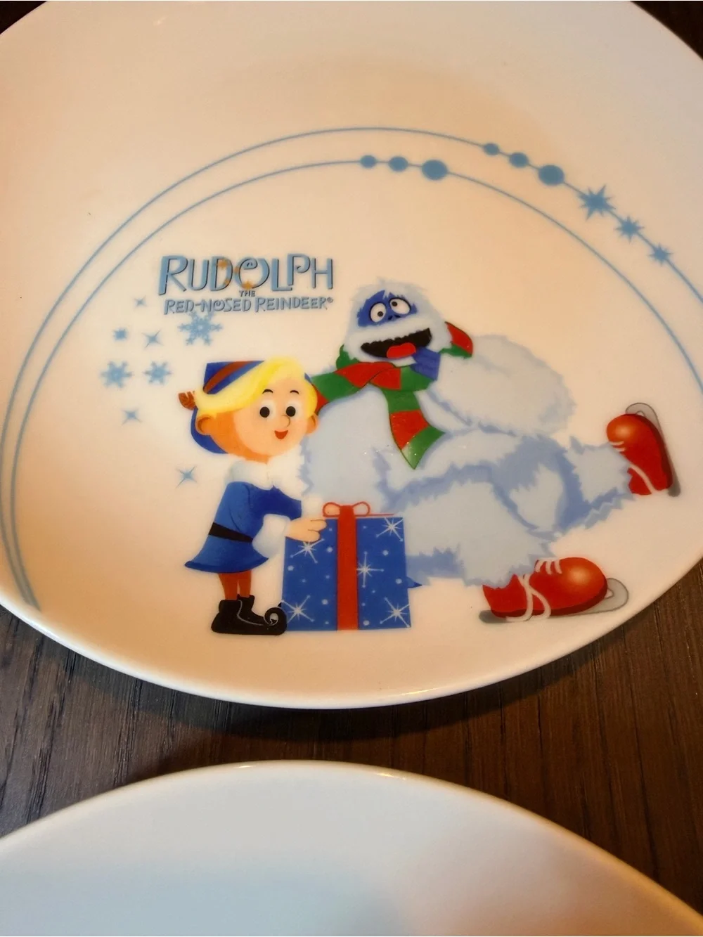 Rudolph the Red Nosed Reindeer Set of 4 Holiday Dessert Ceramic 8” Plates